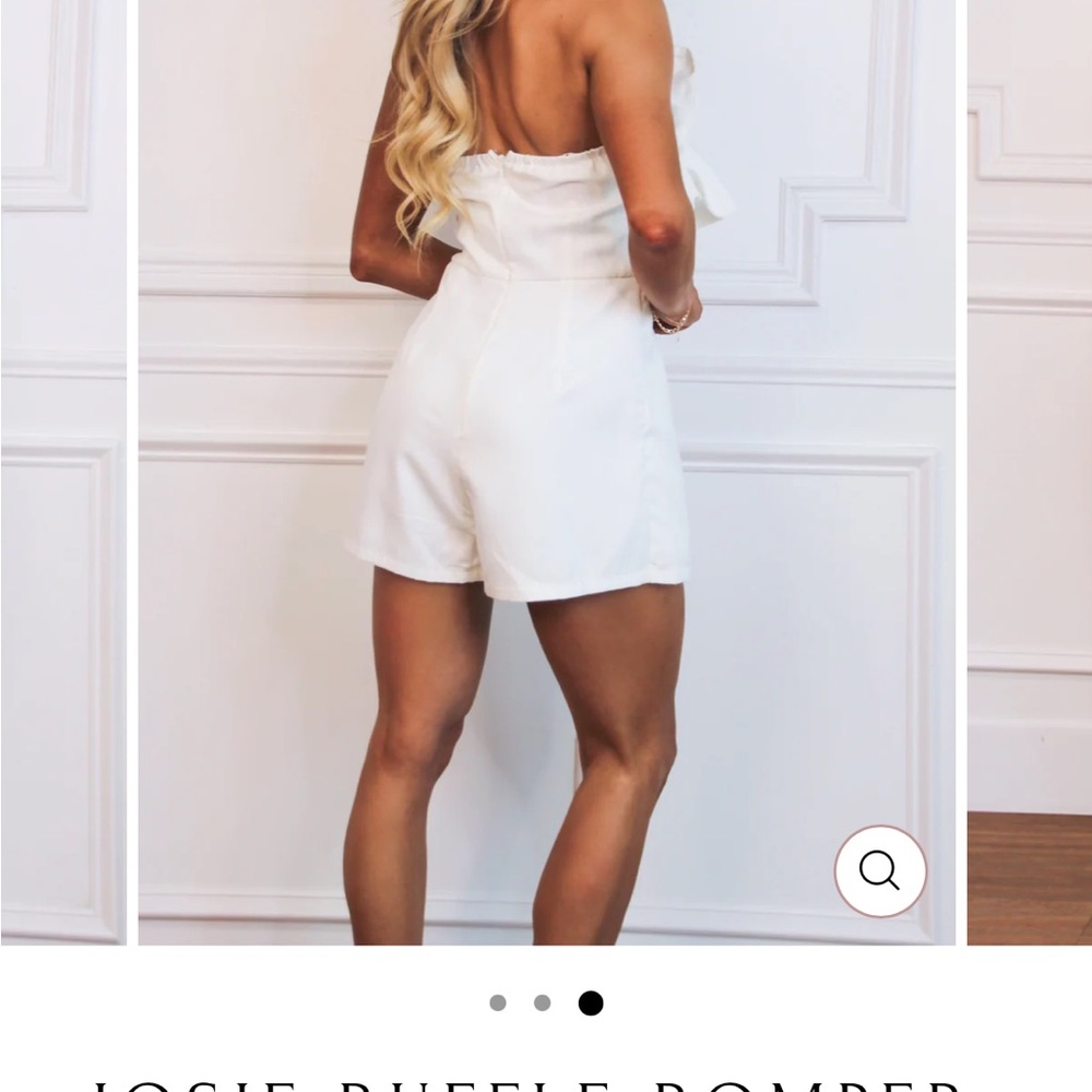 White Ruffle Romper - Picture 2 of 5